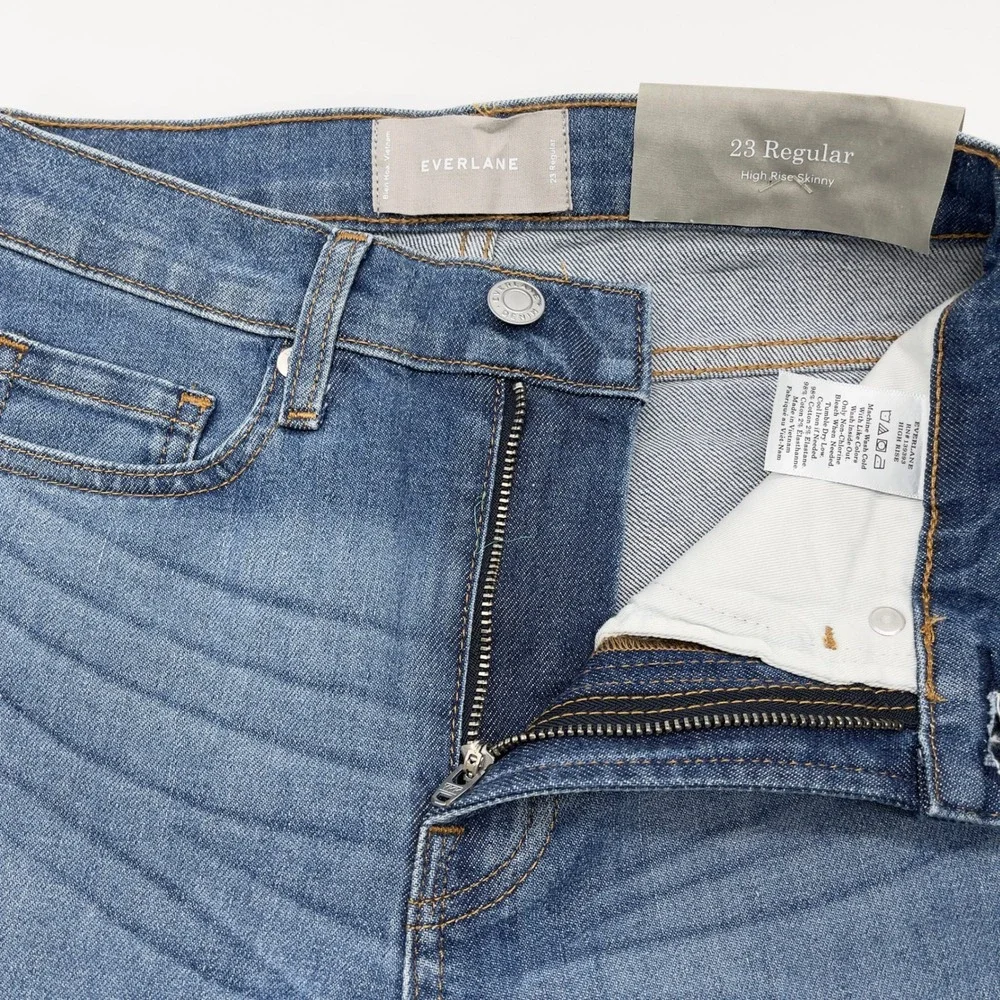 Everlane High Rise Skinny Jeans Womens 23 Stretch Minimalist Indie‎ Clean Girl